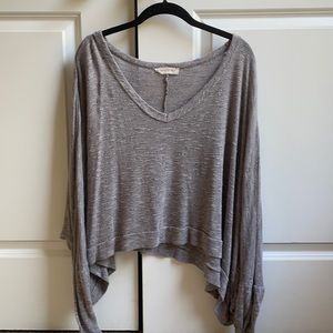 american threads, small, grey sweater blouse